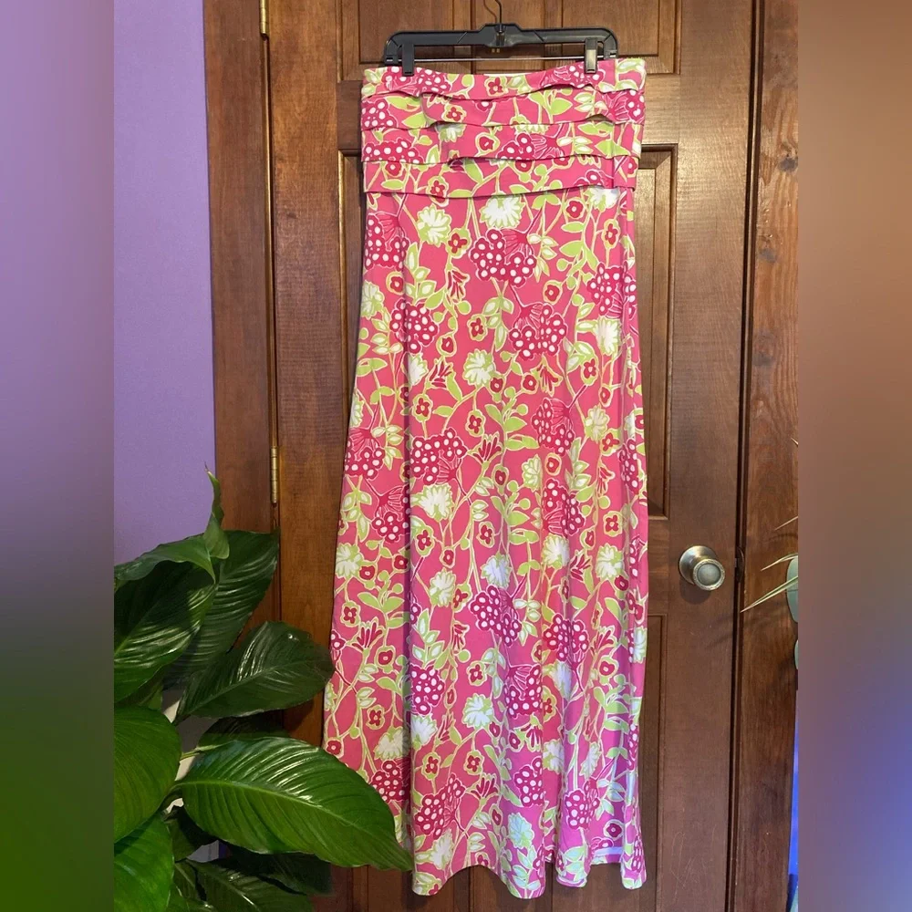 🌸Lilly Pulitzer Long Strapless Floral Maxi XL - Picture 1 of 12